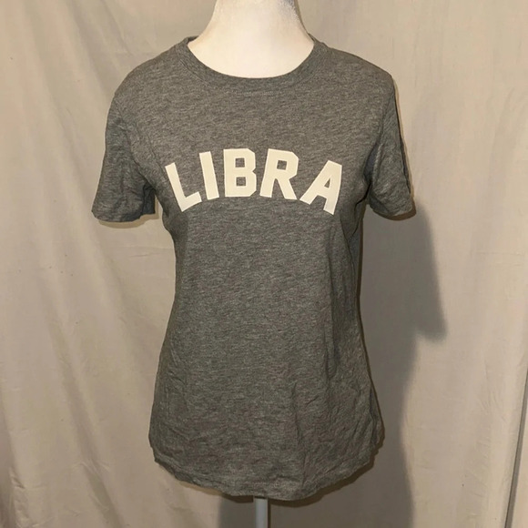grey J Crew "LIBRA" "love peace & harmony" tshirt size small - Picture 1 of 3